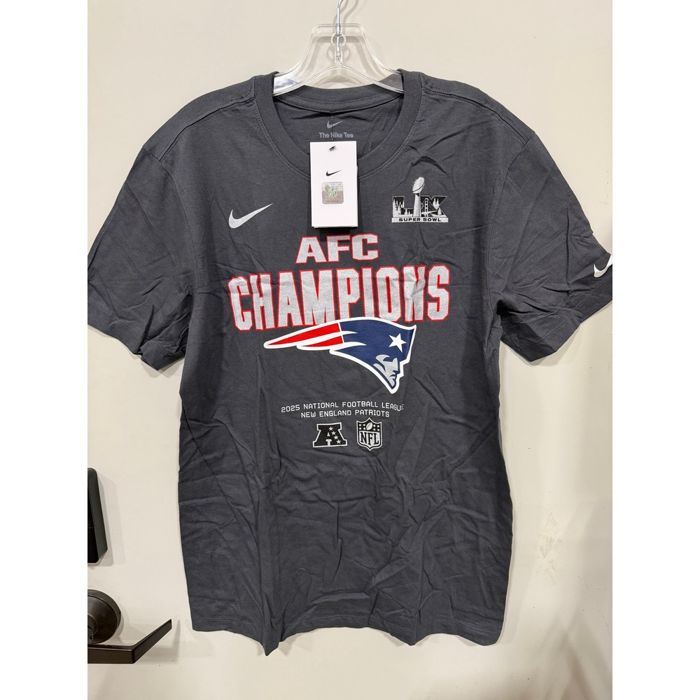 Nike New England Patriots 2025 AFC Champions Locker Room T-Shirt Mens Medium NWT
